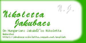 nikoletta jakubacs business card